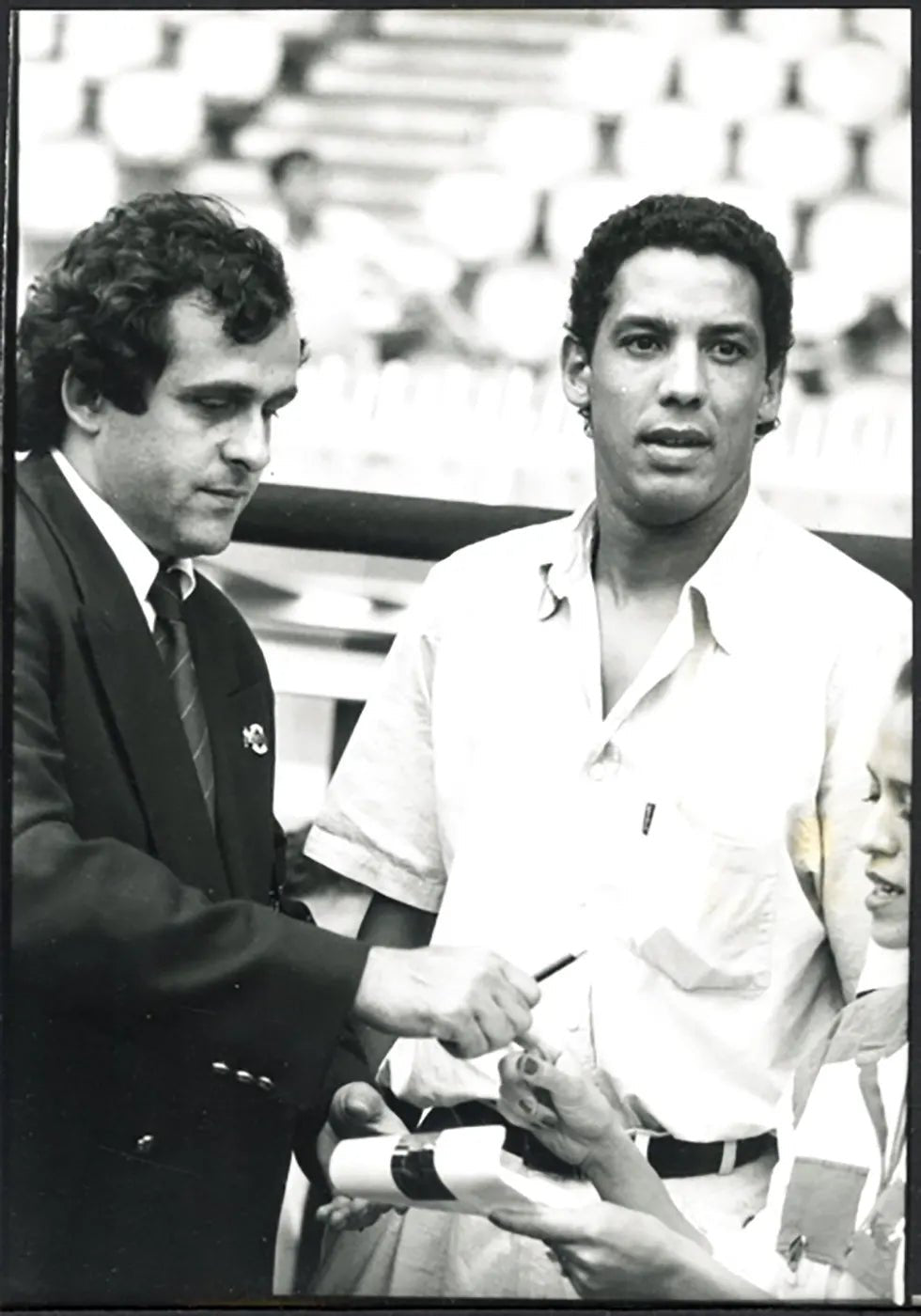 Michel Platini e Serge Blanco 1991 Ft 5598 - Stampa 18x13 cm - Farabola Stampa ai sali d'argento