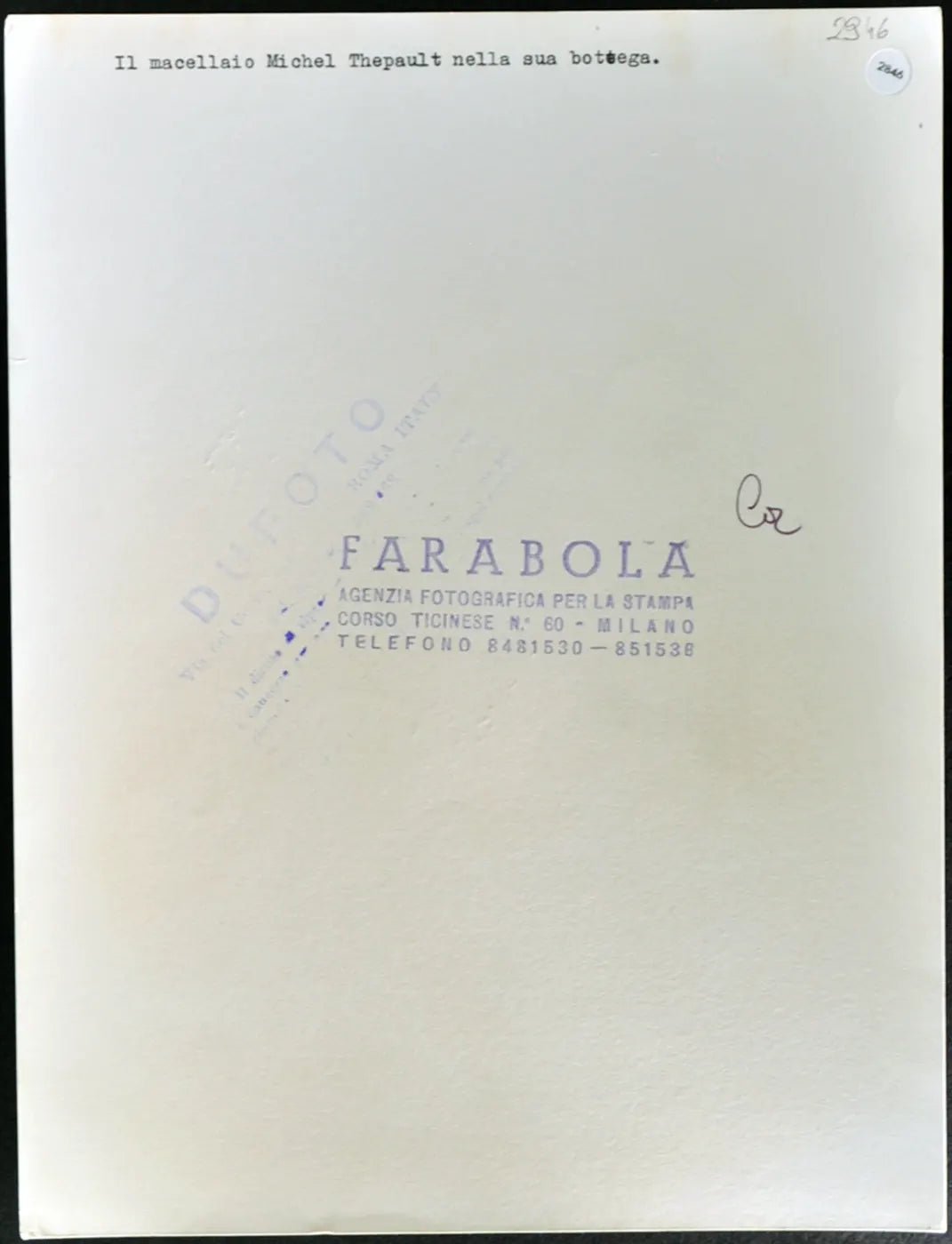 Michel Thepault Macellaio anni 60 Ft 2846 - Stampa 21x27 cm - Farabola Stampa ai sali d'argento