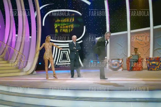 Michelle Hunziker e Giovanni Trapattoni, Scherzi a parte, 2002 - Farabola Immagine digitale