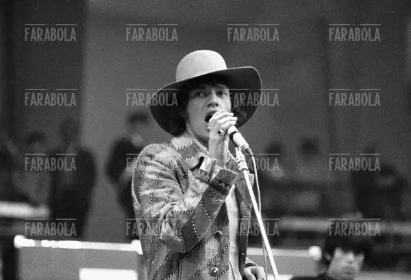 Mick Jagger, concerto dei Rolling Stones, Milano, 1967 - Farabola Immagine digitale