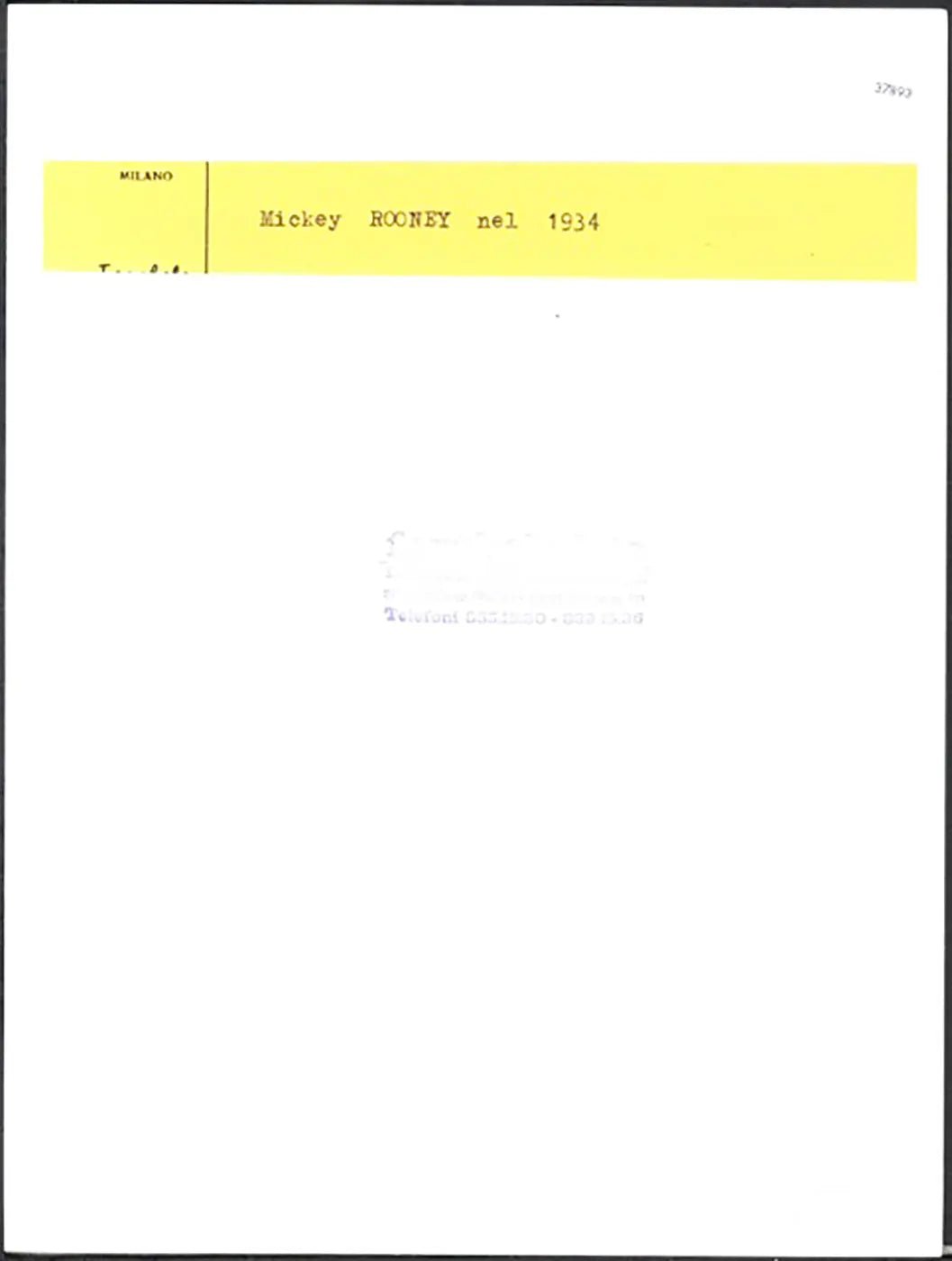 Mickey Rooney nel 1934 Ft 37893 - Stampa 24x18 cm - Farabola Stampa ai sali d'argento (anni 90)