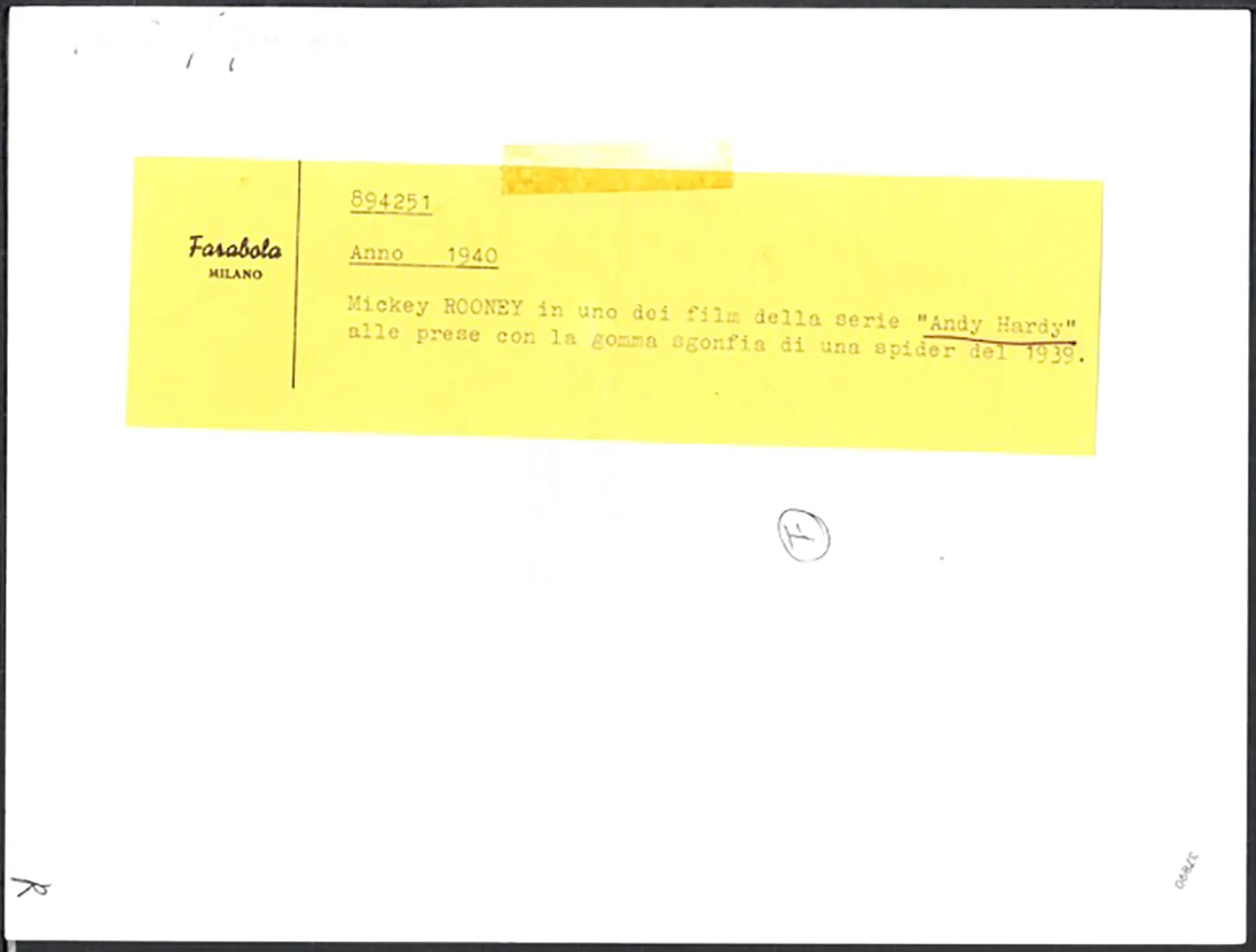 Mickey Rooney nel 1940 Ft 37890 - Stampa 24x18 cm - Farabola Stampa ai sali d'argento