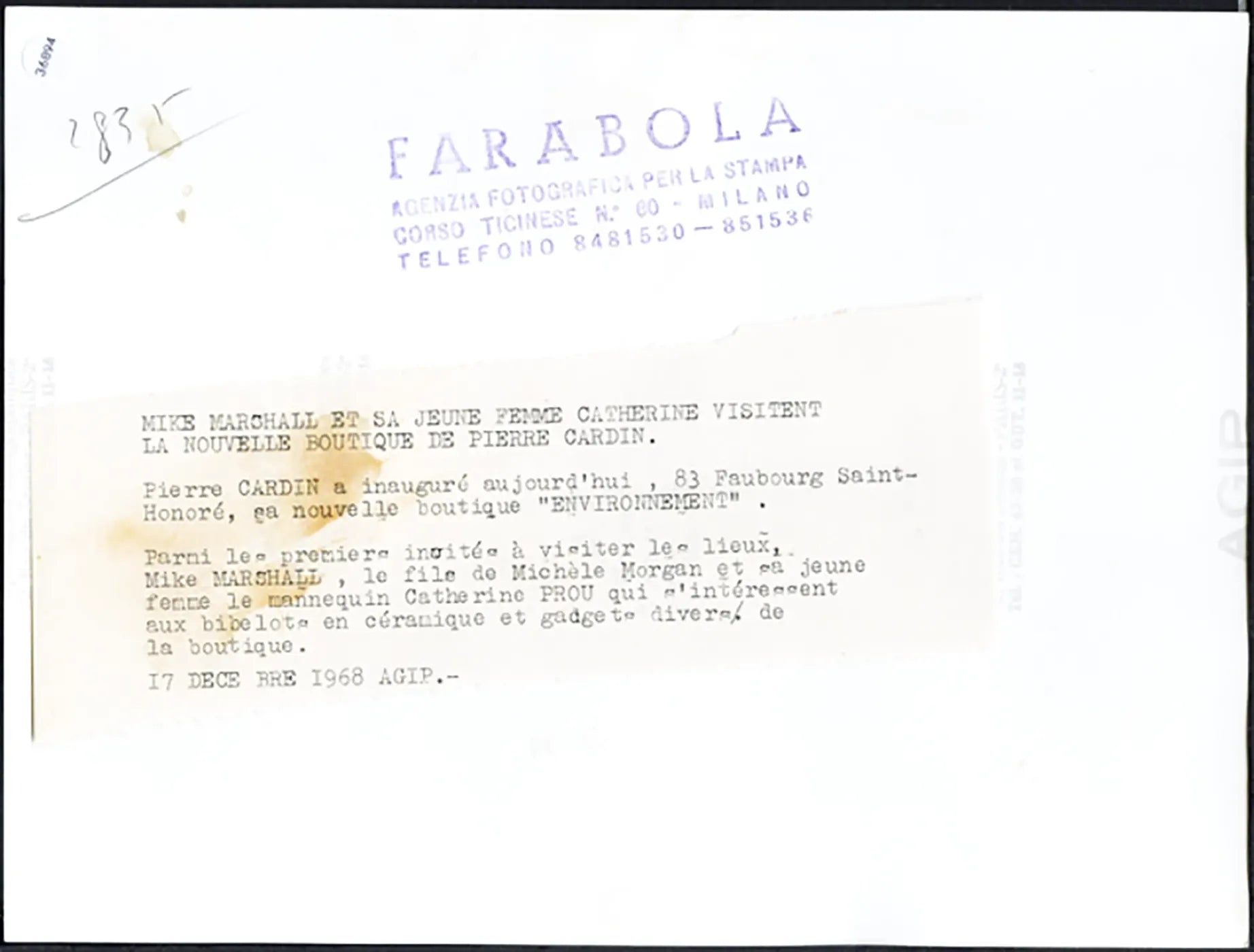 Mike Marshall Boutique Pierre Cardin 1968 Ft 36894 - Stampa 24x18 cm - Farabola Stampa ai sali d'argento