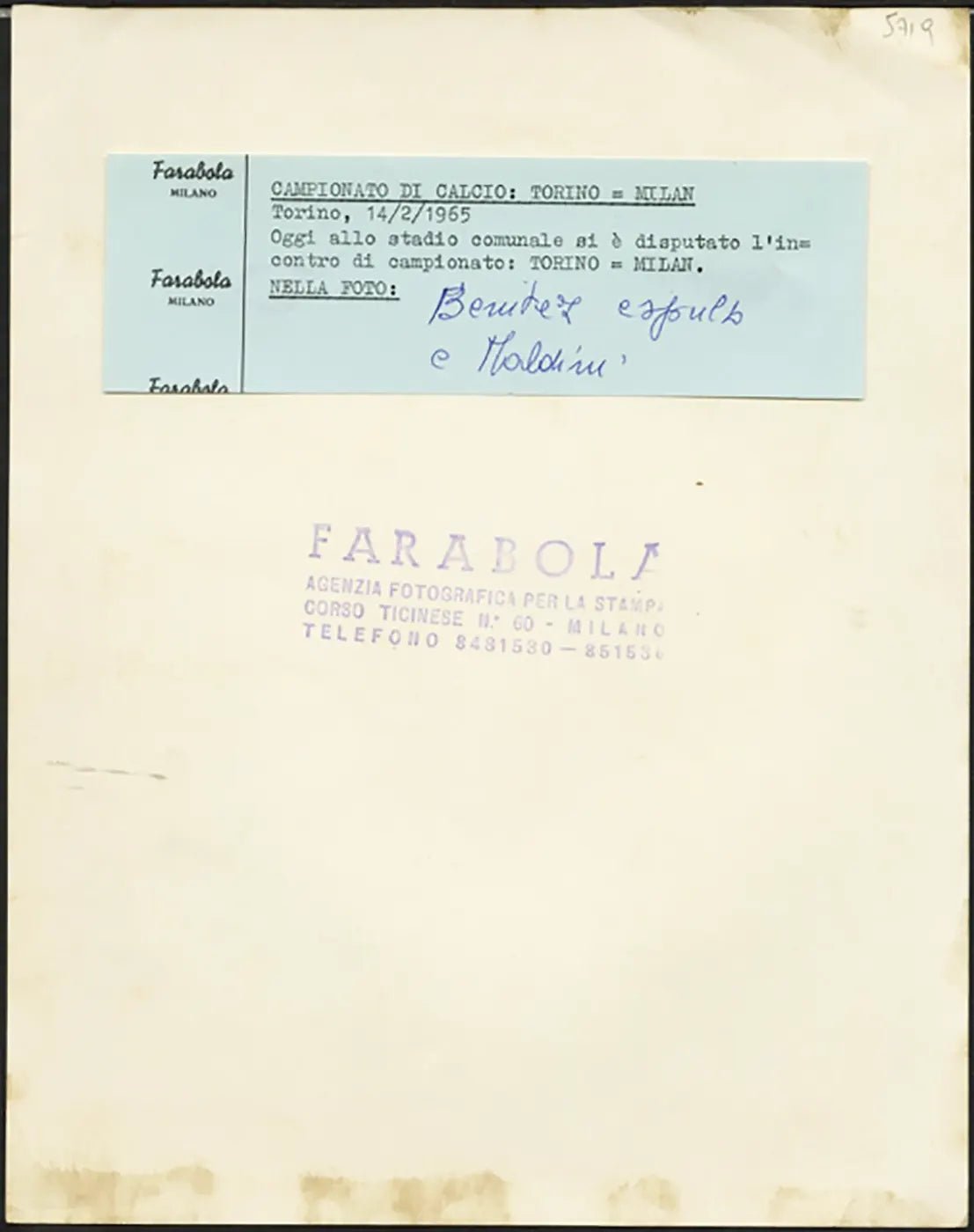 Milan Benitez e Maldini 1965 Ft 5470 - Stampa 21x27 cm - Farabola Stampa ai sali d'argento