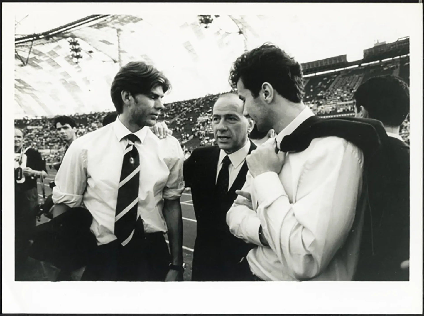 Milan Berlusconi con Boban e Savicevic anni 90 Ft 5316 - Stampa 24x18 cm - Farabola Stampa ai sali d'argento