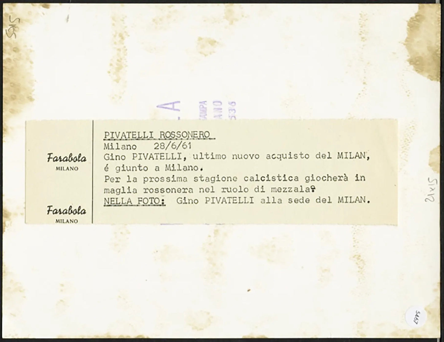 Milan Gino Pivatelli 1961 Ft 5467 - Stampa 20x15 cm - Farabola Stampa ai sali d'argento