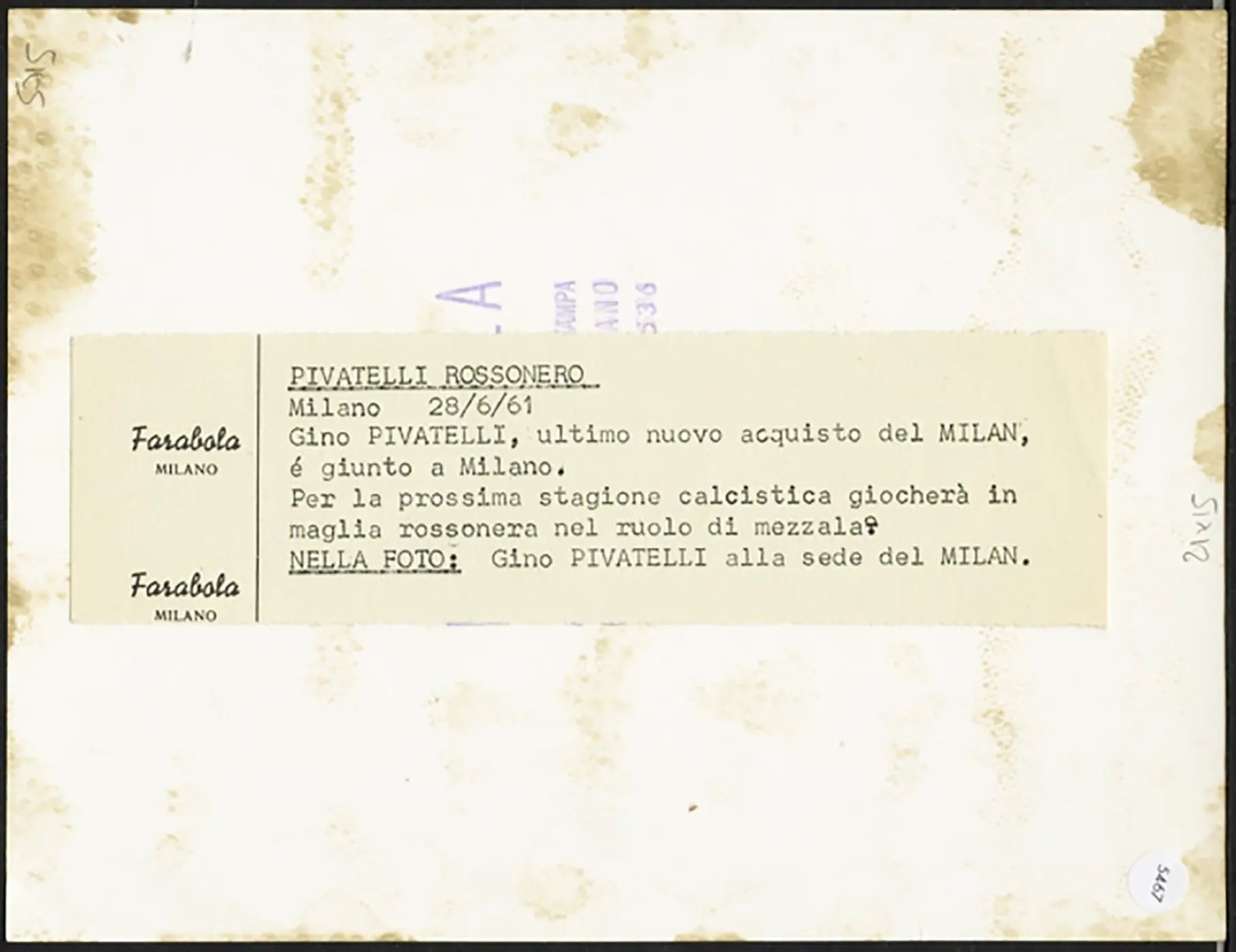 Milan Gino Pivatelli 1961 Ft 5467 - Stampa 20x15 cm - Farabola Stampa ai sali d'argento