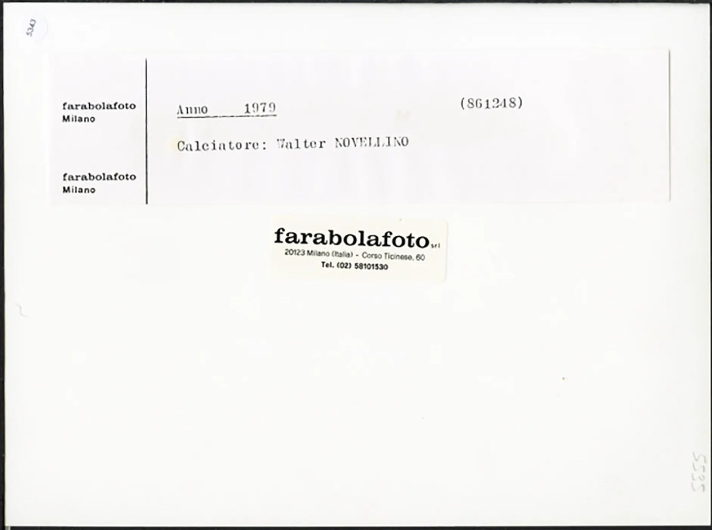 Milan Walter Novellino 1979 Ft 5343 - Stampa 24x18 cm - Farabola Stampa ai sali d'argento (anni 90)