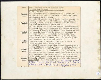 Milka Miraovic Rossi, la mammina di Rumo 1961 Ft 4278 - Stampa 21x27 cm - Farabola Stampa ai sali d'argento