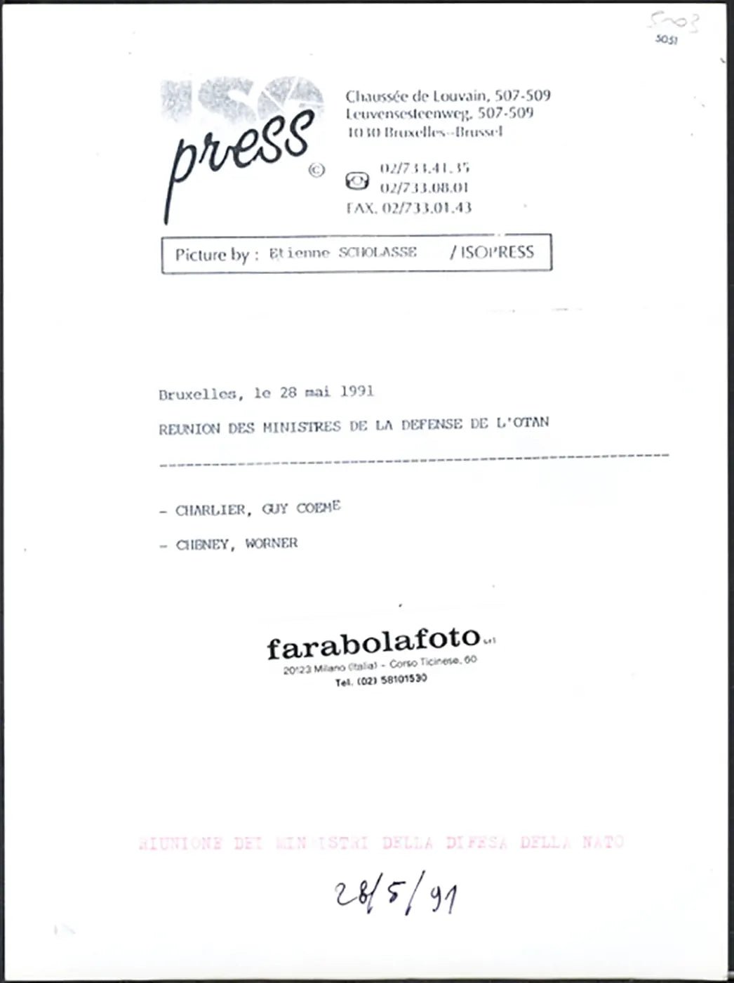 Ministri della Difesa alla Nato 1991 Ft 5051 - Stampa 24x18 cm - Farabola Stampa ai sali d'argento