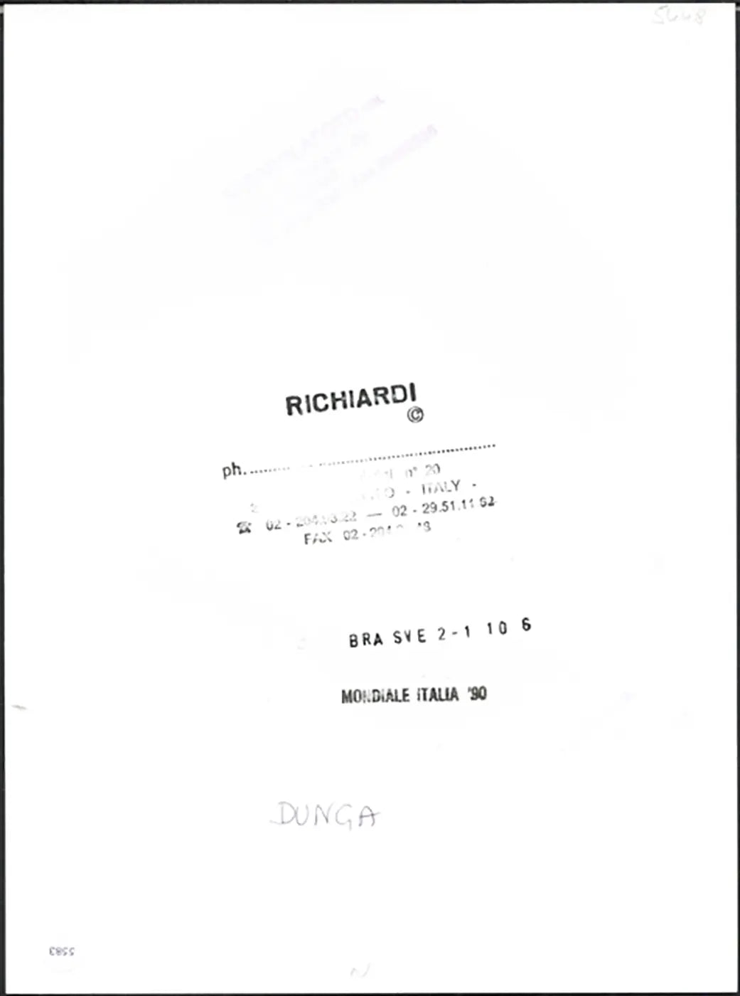 Mondiali Italia 90 Dunga Ft 5583 - Stampa 24x18 cm - Farabola Stampa ai sali d'argento