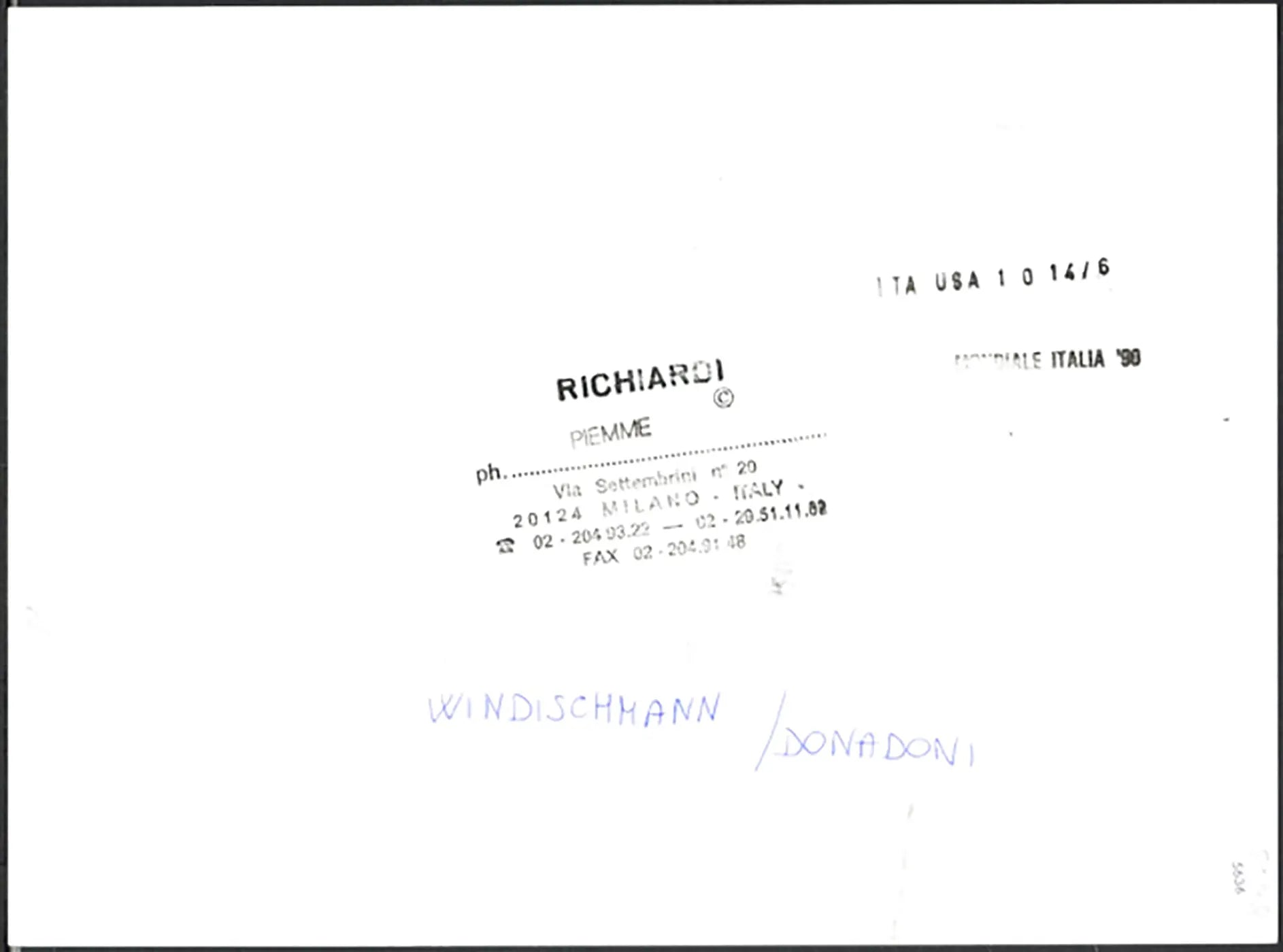 Mondiali Italia 90 Windischmann e Donadoni Ft 5636 - Stampa 24x18 cm - Farabola Stampa ai sali d'argento