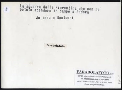 Montuori e Julinho Fiorentina anni 50 Ft 4170 - Stampa 18x13 cm - Farabola Stampa ai sali d'argento