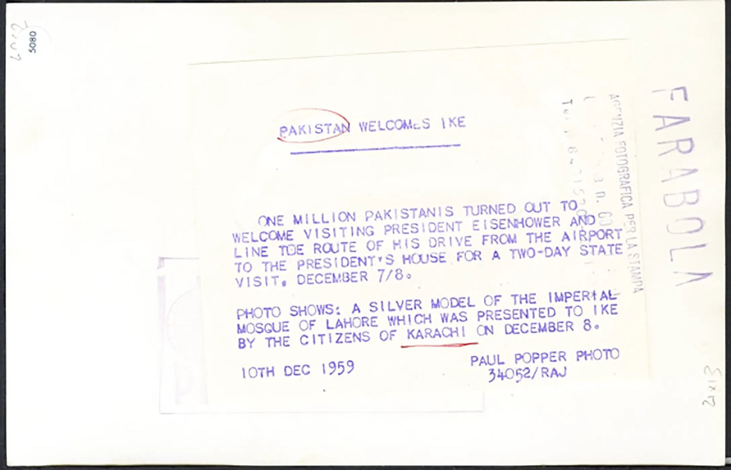 Moschea Imperiale di Lahore 1959 Ft 5080 - Stampa 21x13 cm - Farabola Stampa ai sali d'argento