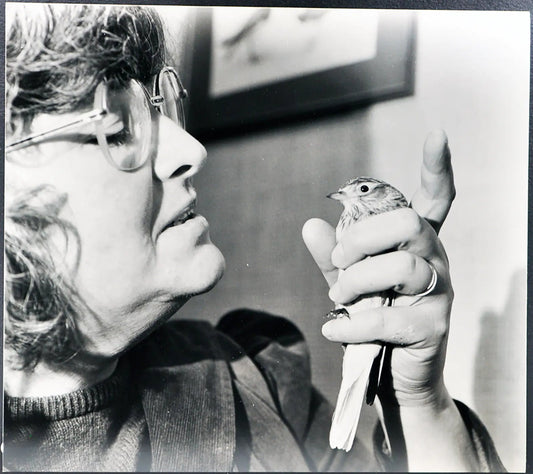 Mrs Penny con un passero Ft 35380 - Stampa 30x33 cm - Farabola Stampa ai sali d'argento