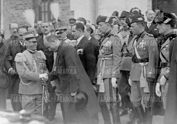 Mussolini e re Vittorio Emanuele III, 1928 - Farabola Immagine digitale