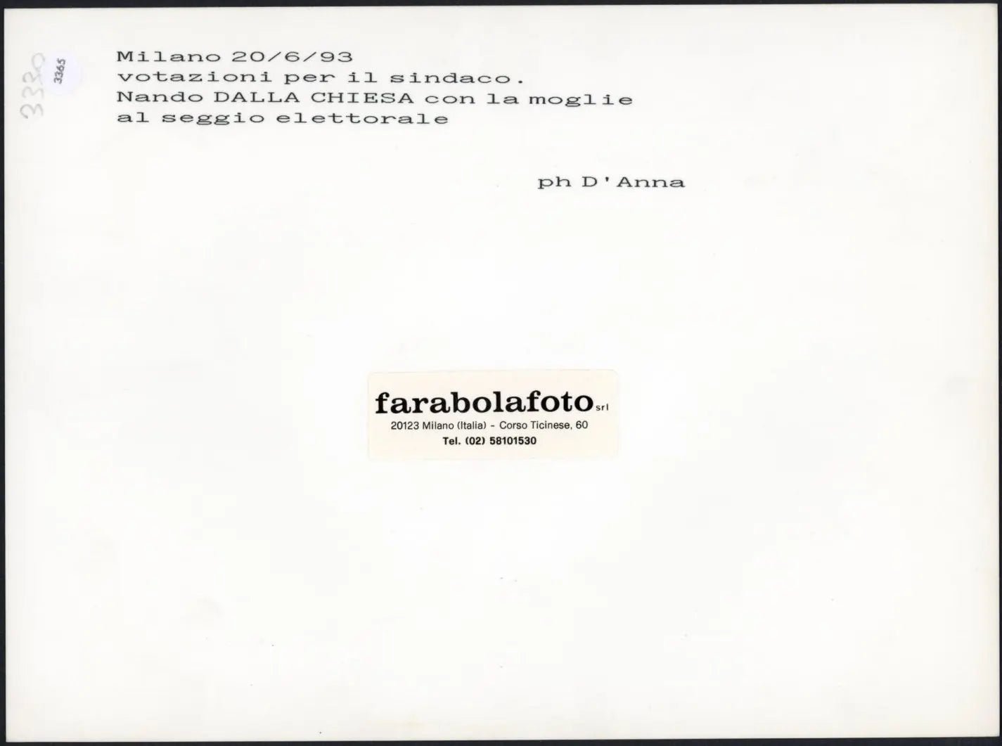 Nando Dalla Chiesa al voto 1993 Ft 3365 - Stampa 24x18 cm - Farabola Stampa ai sali d'argento