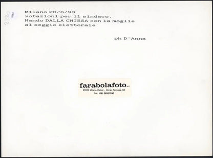 Nando Dalla Chiesa al voto 1993 Ft 3365 - Stampa 24x18 cm - Farabola Stampa ai sali d'argento