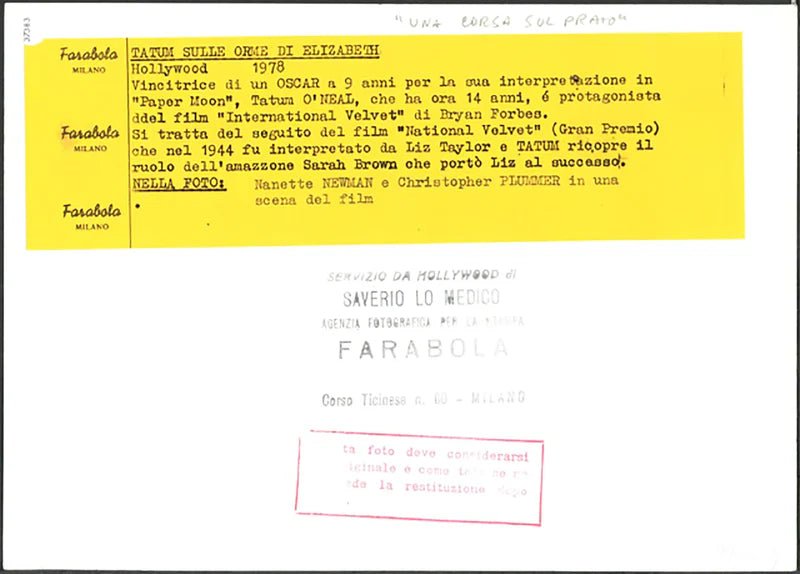 Nanette Newman e Christopher Plummer 1978 Ft 37383 - Stampa 24x18 cm - Farabola Stampa ai sali d'argento (anni 90)