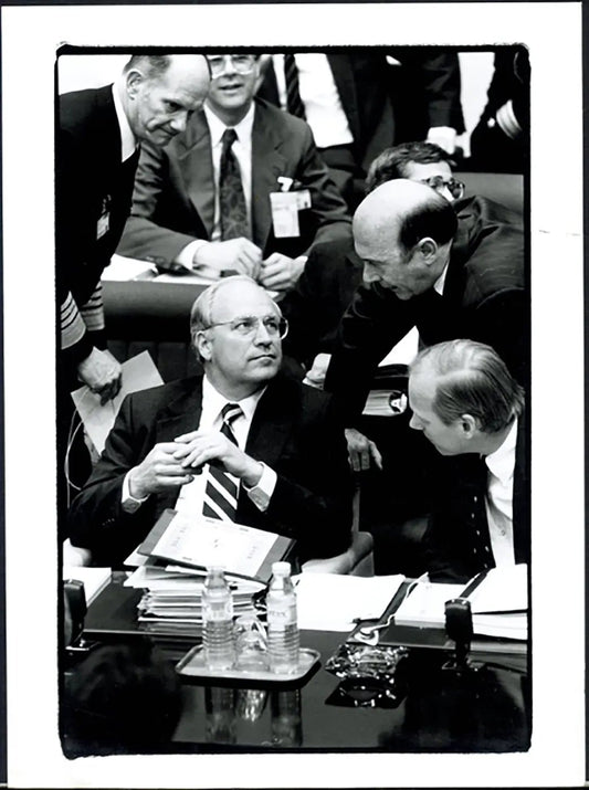 NATO Dick Cheney e Manfred Wörner 1991 Ft 5787 - Stampa 24x18 cm - Farabola Stampa ai sali d'argento