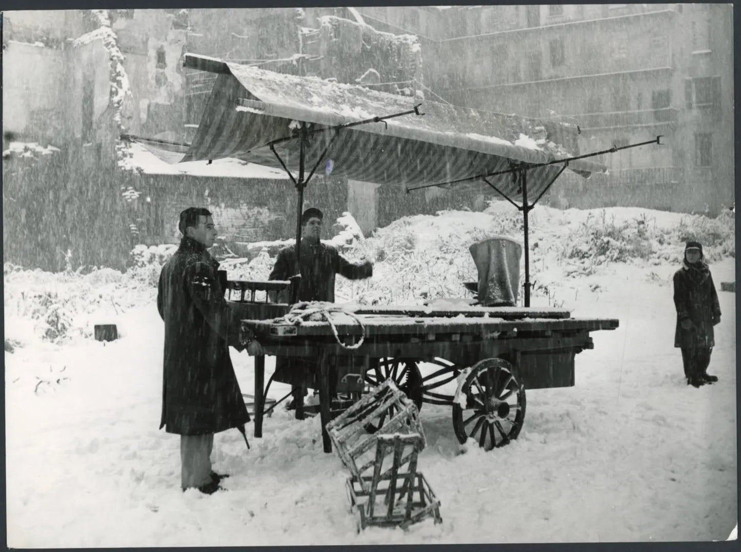 Neve a Milano 1953 Ft 3401 - Stampa 24x18 cm - Farabola Stampa ai sali d'argento