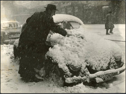 Neve a Milano 1956 Ft 3398 - Stampa 24x18 cm - Farabola Stampa ai sali d'argento