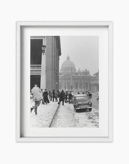 Neve a San Pietro, Roma 1963 - Farabola Fotografia