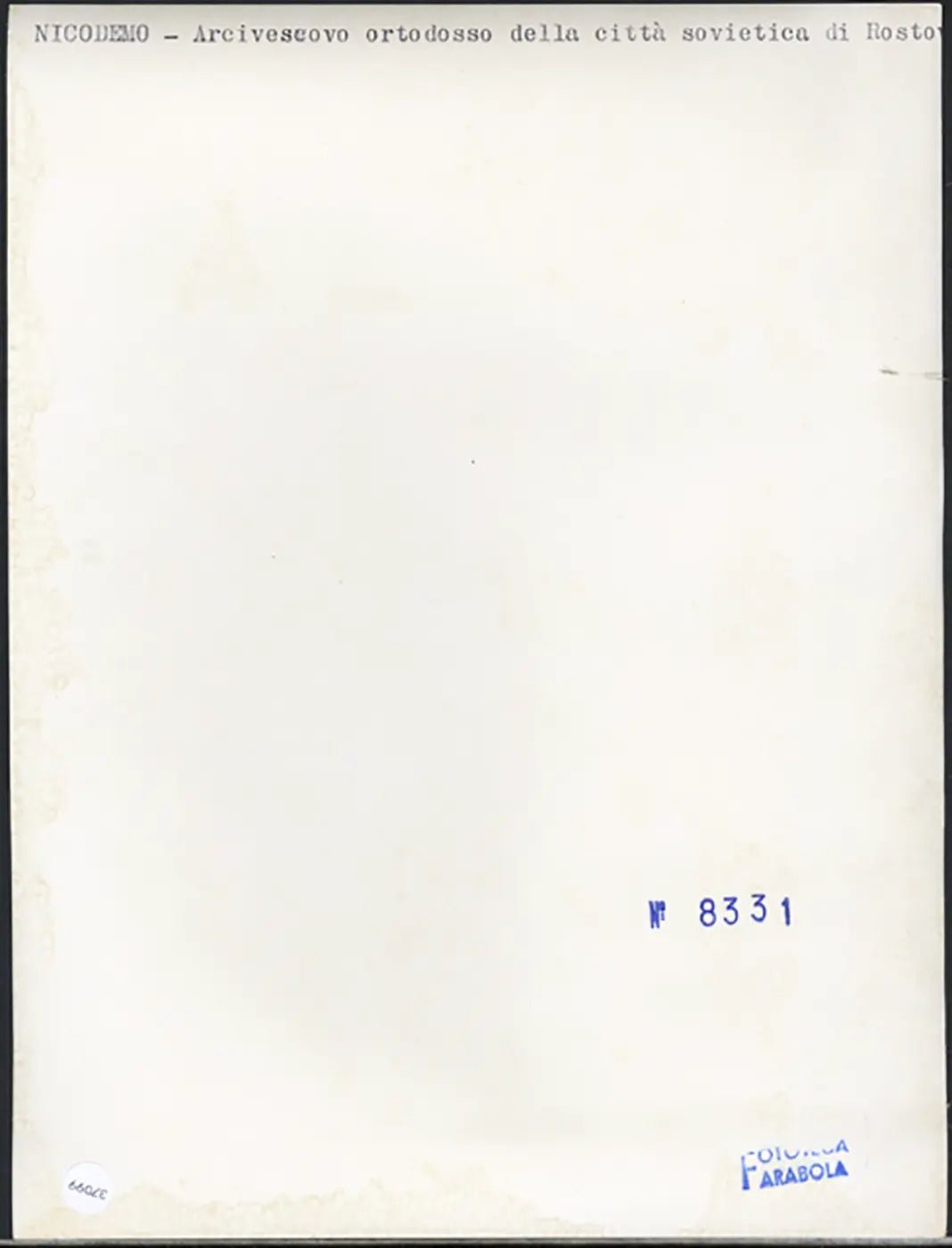Nicodemo Patriarca Urss 1961 Ft 37099 - Stampa 24x18 cm - Farabola Stampa ai sali d'argento