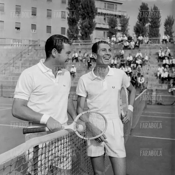 Nicola Pietrangeli e Fausto Gardini, Campionati italiani di tennis, 1961 - Farabola Immagine digitale