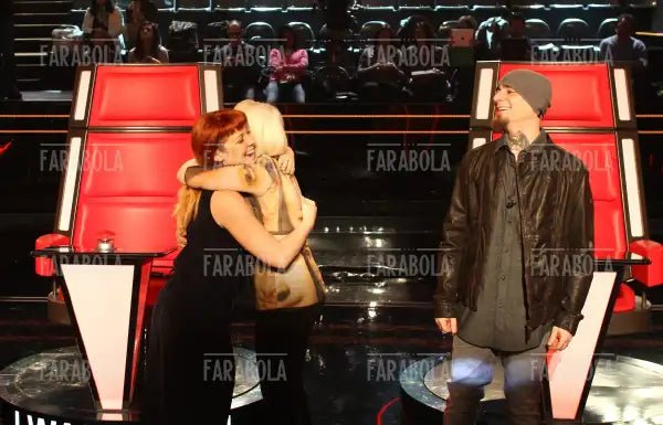 Noemi, Raffaella Carrà, J - Ax, conferenza stampa The Voice of Italy, 2014 - Farabola Immagine digitale