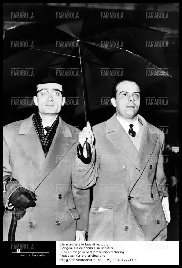 Omicidio Montesi, Piero Piccioni e il suo avvocato, 1957 - Farabola Immagine digitale