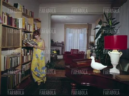 Ornella Vanoni nella sua casa di Milano, 1966 - Farabola Immagine digitale