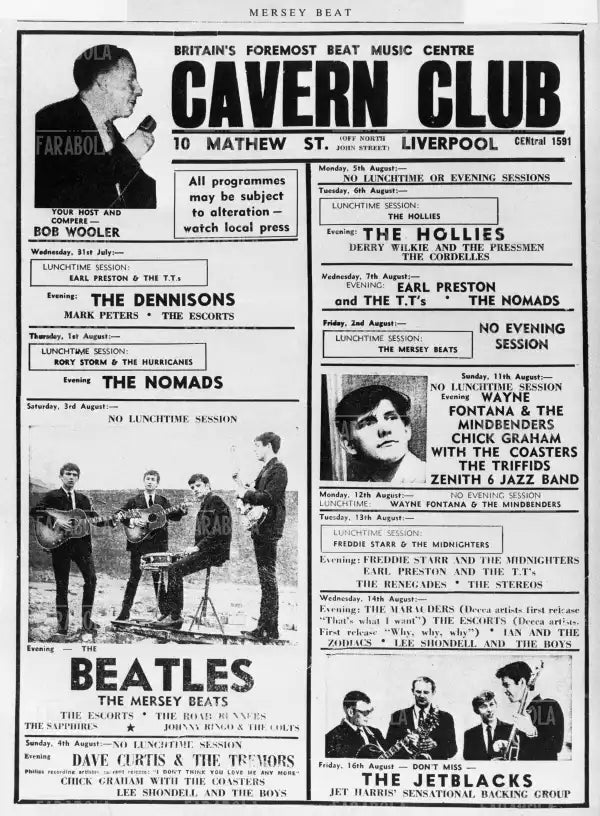 Pagina della rivista Mersey Beat dedicata ai Beatles, 1962 - Farabola Immagine digitale