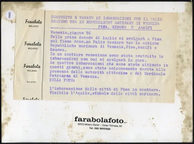 Palio remiero Repubbliche marinare 1956 Ft 36011 - Stampa 21x15 cm - Farabola Stampa ai sali d'argento