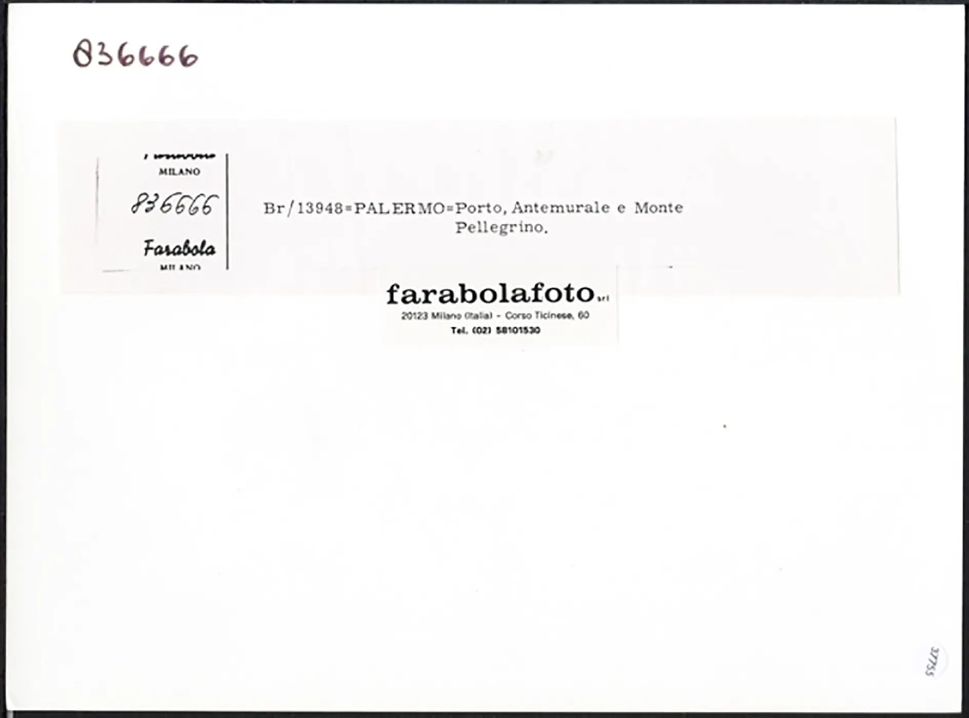 Panorama dal porto Palermo anni 20 Ft 37755 - Stampa 24x18 cm - Farabola Stampa ai sali d'argento (anni 90)