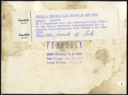 Parata di Viola Italia - Brasile 1956 Ft 3905 - Stampa 18x13 cm - Farabola Stampa ai sali d'argento