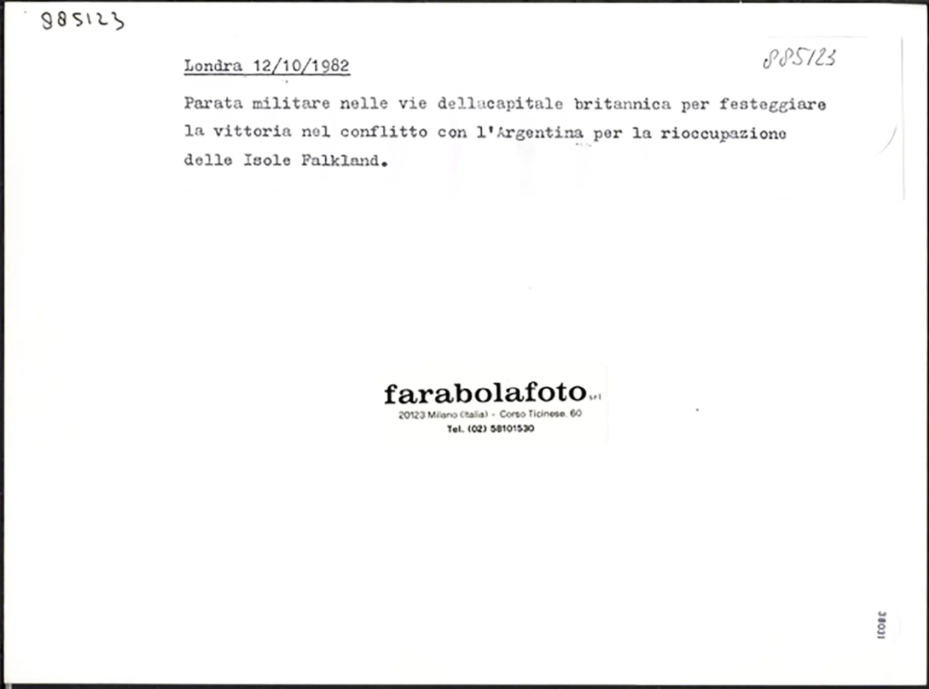 Parata militare a Londra 1982 Ft 38031 - Stampa 24x18 cm - Farabola Stampa ai sali d'argento