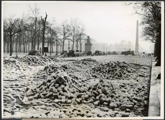 Parigi Champs - Elysees innevati 1949 Ft 3254 - Stampa 18x13 cm - Farabola Stampa ai sali d'argento