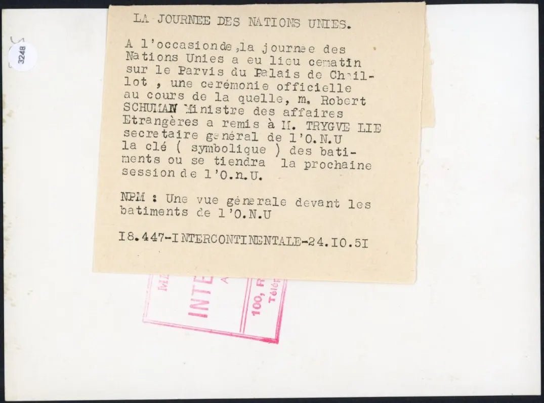 Parigi Riunione Onu 1951 Ft 3248 - Stampa 18x13 cm - Farabola Stampa ai sali d'argento