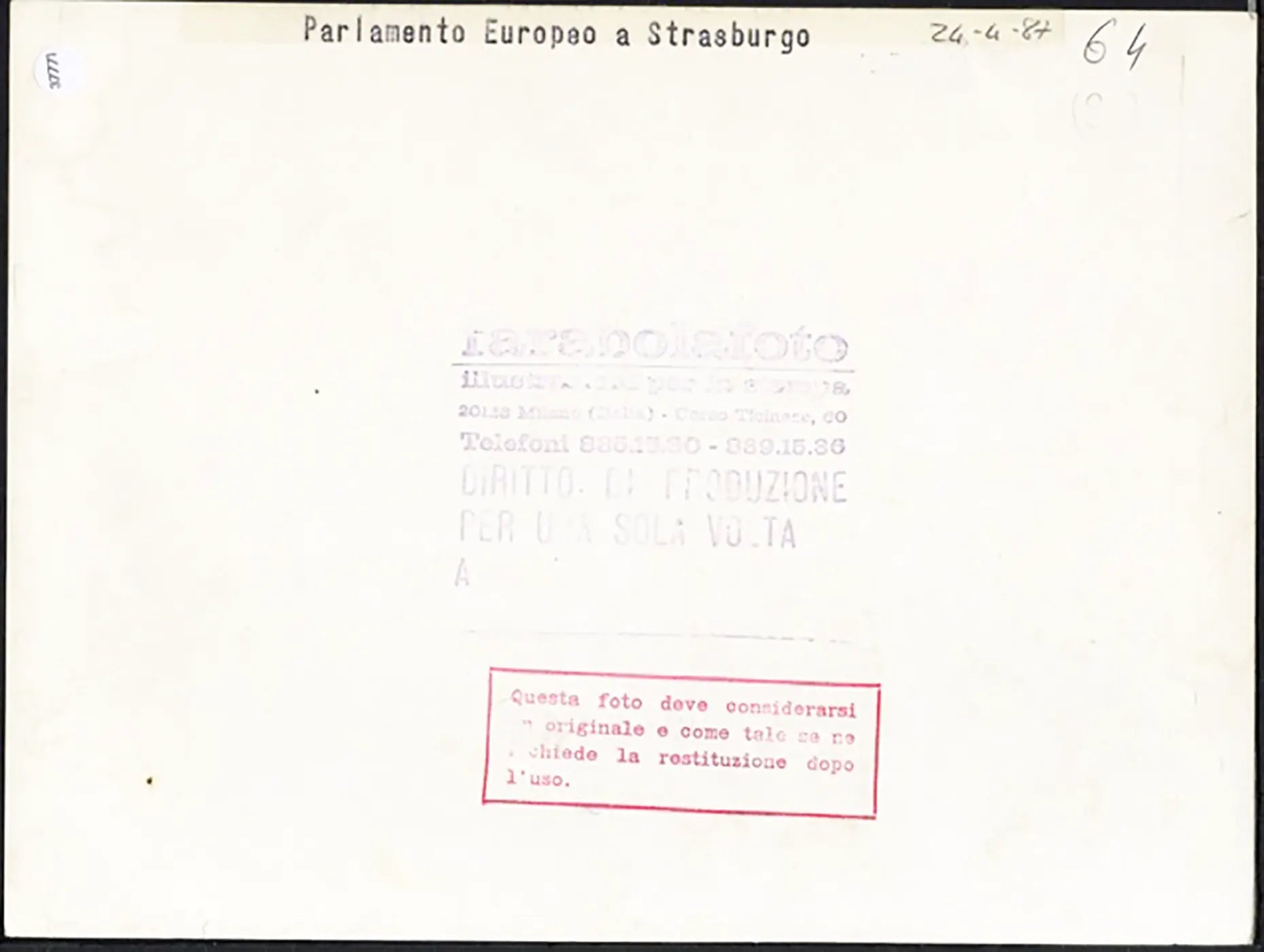 Parlamento Europeo a Strasburgo 1964 Ft 37771 - Stampa 24x18 cm - Farabola Stampa ai sali d'argento