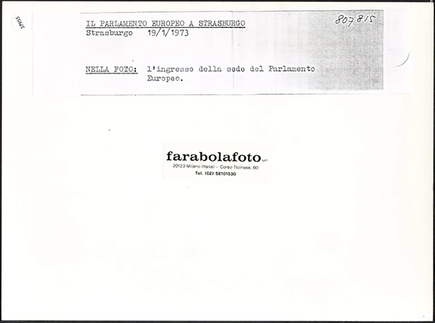 Parlamento Europeo a Strasburgo 1973 Ft 37955 - Stampa 24x18 cm - Farabola Stampa ai sali d'argento