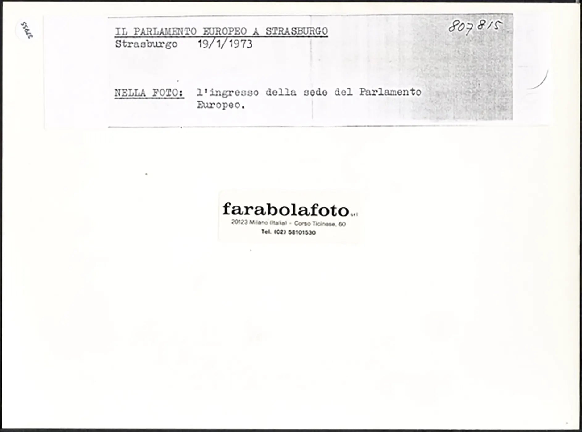 Parlamento Europeo a Strasburgo 1973 Ft 37955 - Stampa 24x18 cm - Farabola Stampa ai sali d'argento