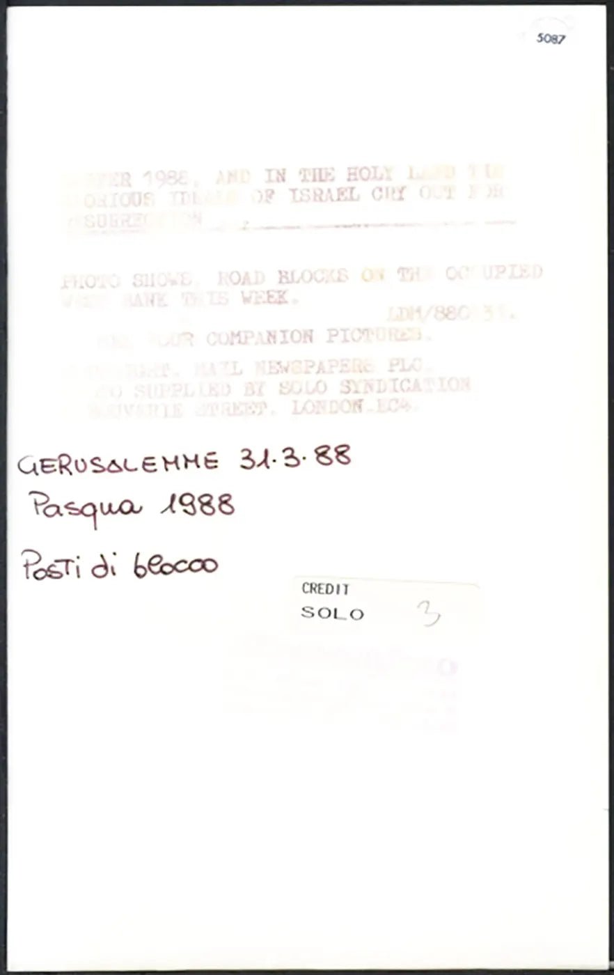 Pasqua a Gerusalemme 1988 Ft 5087 - Stampa 13x20 cm - Farabola Stampa ai sali d'argento