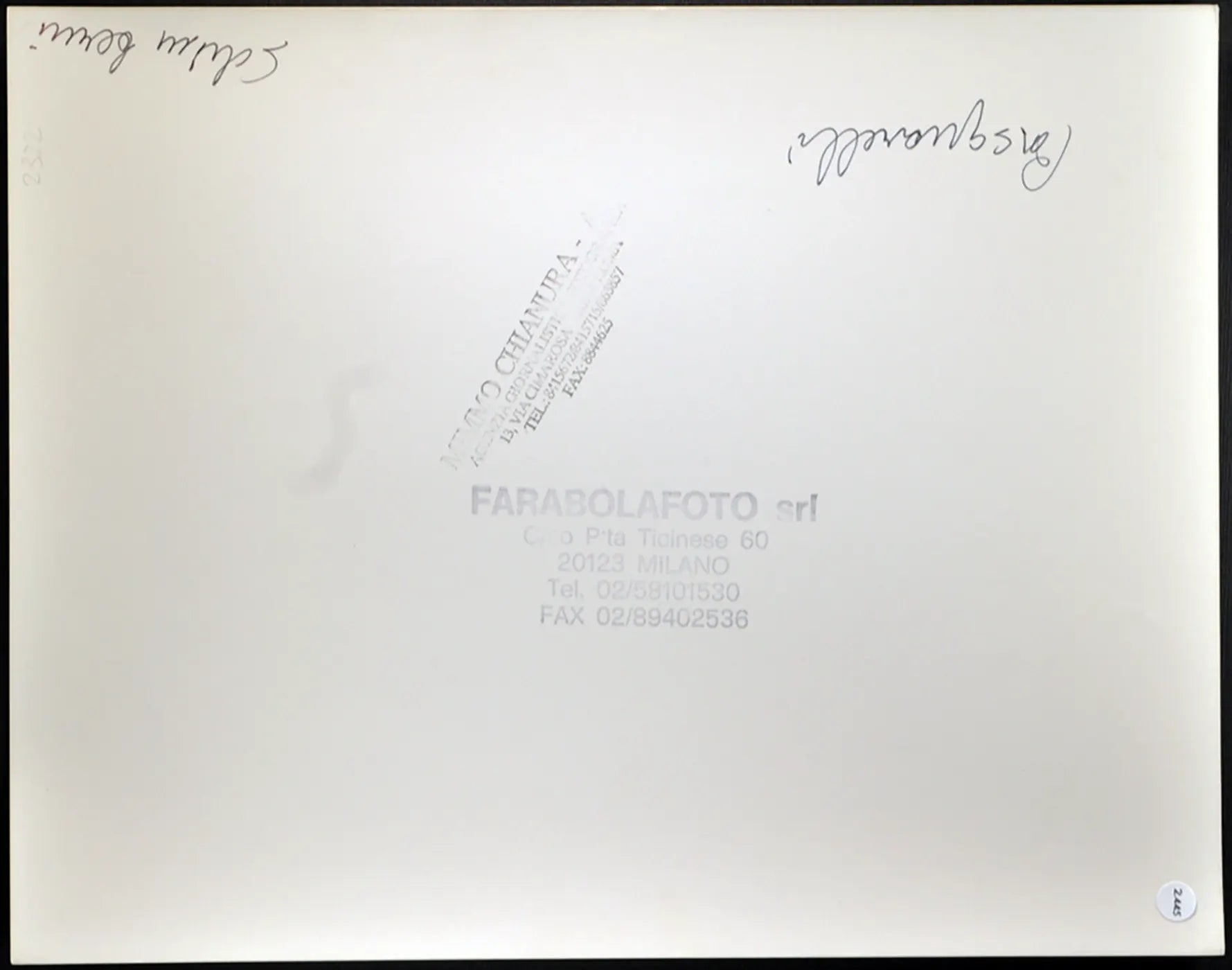 Pasquarelli e Schimberni anni 90 Ft 2445 - Stampa 24x30 cm - Farabola Stampa ai sali d'argento