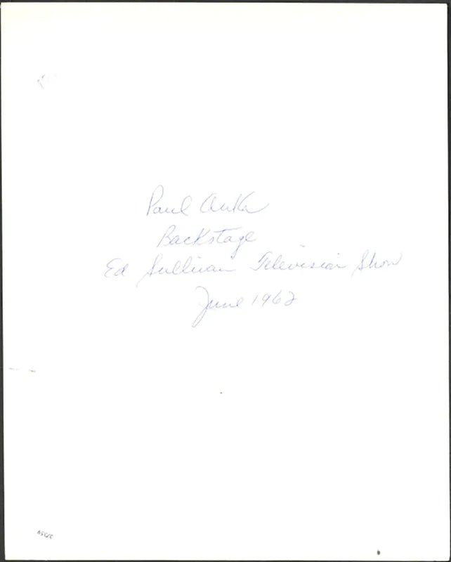 Paul Anka all'Ed Sullivan Show 1967 Ft 37359 - Stampa 20x25 cm - Farabola Stampa ai sali d'argento