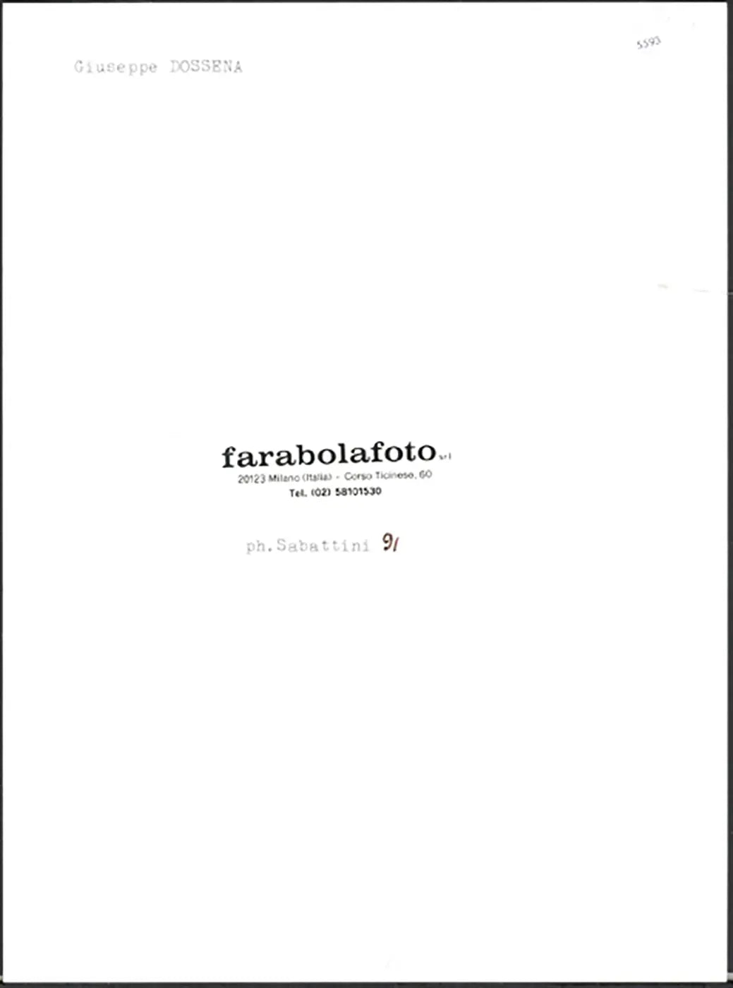 Perugia Giuseppe Dossena 1991 Ft 5593 - Stampa 24x18 cm - Farabola Stampa ai sali d'argento
