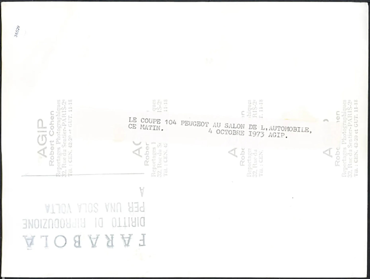 Peugeot 104 Salone Auto Parigi 1973 Ft 36529 - Stampa 24x18 cm - Farabola Stampa ai sali d'argento