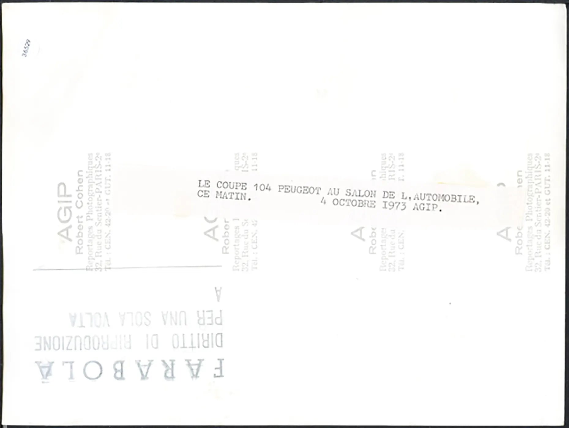 Peugeot 104 Salone Auto Parigi 1973 Ft 36529 - Stampa 24x18 cm - Farabola Stampa ai sali d'argento