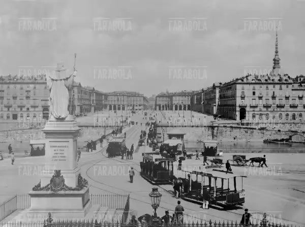 Piazza Vittorio Emanuele I, Torino, primi del Novecento - Farabola Immagine digitale