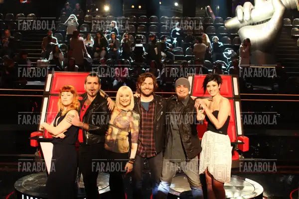 Piero Pelù, Raffaella Carrà e Noemi, conferenza stampa The Voice of Italy, 2014 - Farabola Immagine digitale